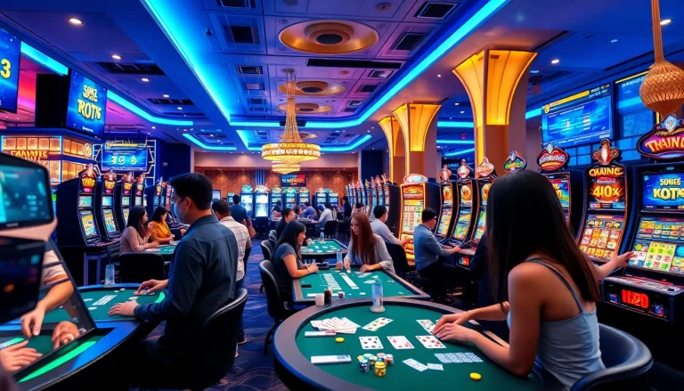 Experience vibrant online gaming atmosphere at sbobet.dance with diverse players enjoying poker and slots.