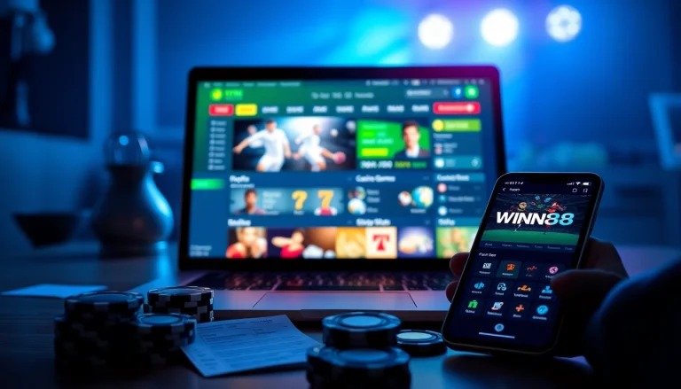 Experience the excitement of betting on winvn88.live with a modern online gambling platform showcasing diverse gaming options.