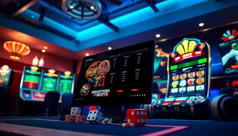 Vibrant gaming scene showcasing stimmgewitter.org's thrilling sports betting and casino options.