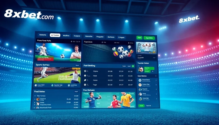 Interactive online betting interface at 8xbet.com.se showcasing vibrant sports betting options with user-friendly design.