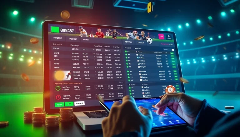 An engaging online betting interface on 888b.bet, showcasing vibrant sports betting options and modern technology.