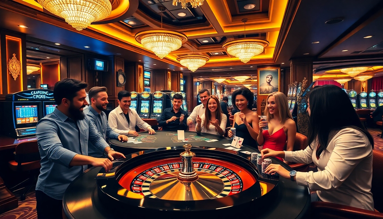Exciting casino scene with players enjoying roulette and slots embodying tt88 thrill.