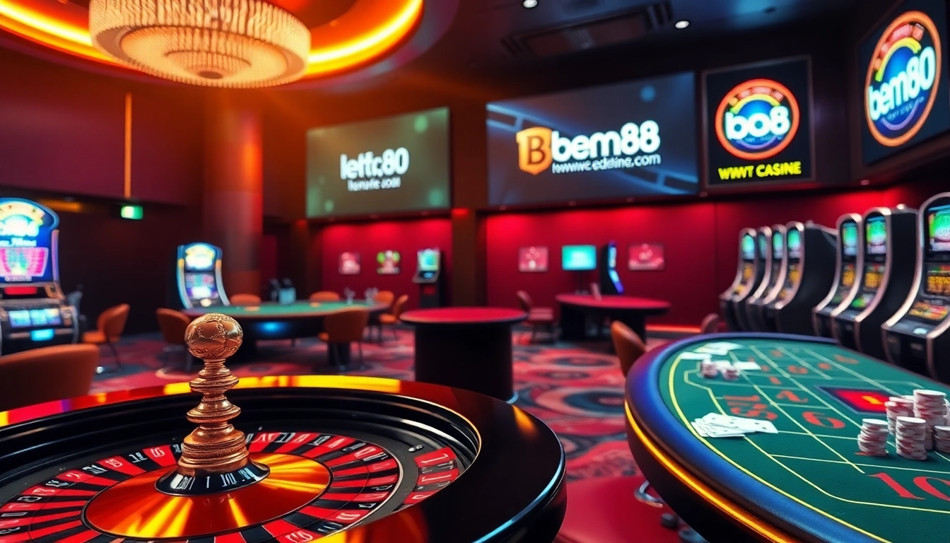 Experience the excitement of gaming at https://bem88.com with vibrant casino tables and luxury decor.